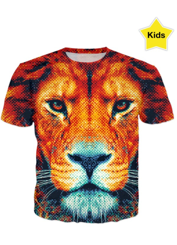 Brown Tiger All over printed t-shirt for kids