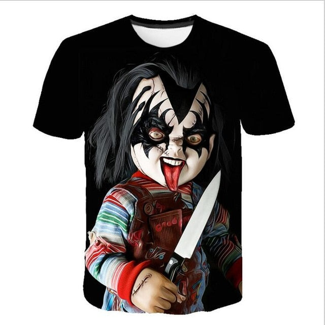 scary, zombie, Chucky, Dracula, Halloween, walking dead, Friday 13th custom t-shirts