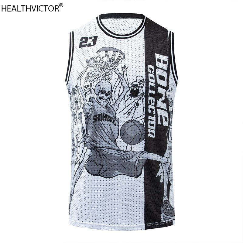 Quick Dry Breathable Skull Number 23 Basketball Jersey Vest