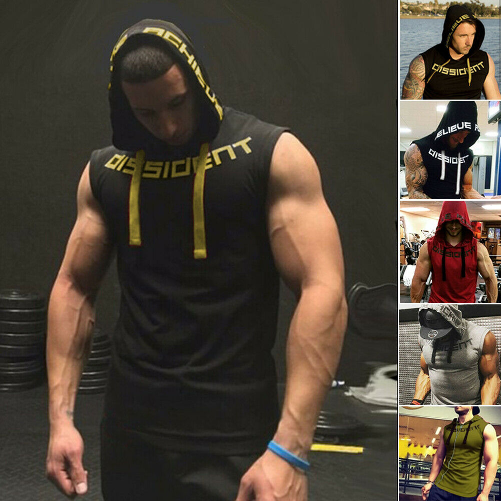 Jogger Sleeveless Mens Bodybuilding Hoodie