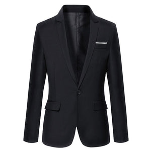 HEE GRAND Men's Korean Style Single Button Slim Fit Blazer