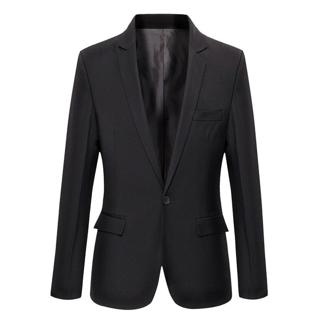 HEE GRAND Men's Korean Style Single Button Slim Fit Blazer