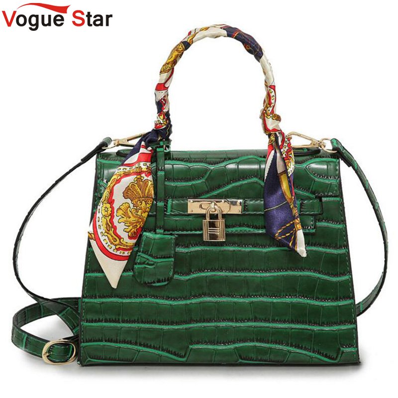 Women's Faux Alligator Shoulder Bag