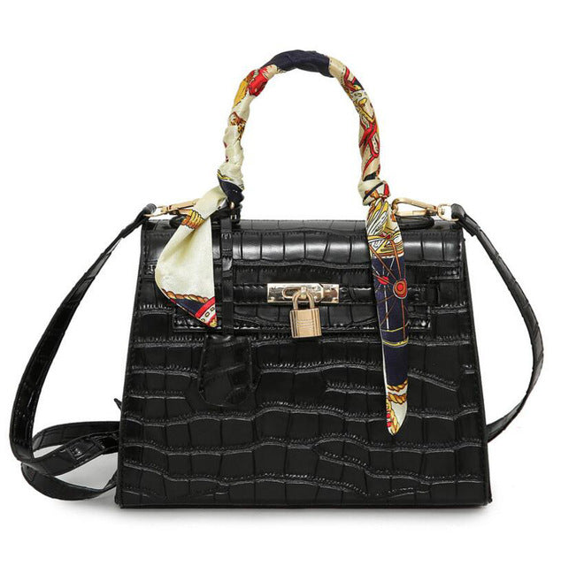 Women's Faux Alligator Shoulder Bag