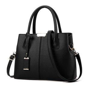 Women's Leather Top-Handle Large Capacity Tote Crossbody Bag