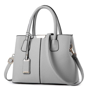 Women's Leather Top-Handle Large Capacity Tote Crossbody Bag