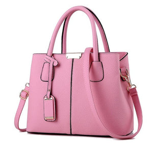 Women's Leather Top-Handle Large Capacity Tote Crossbody Bag