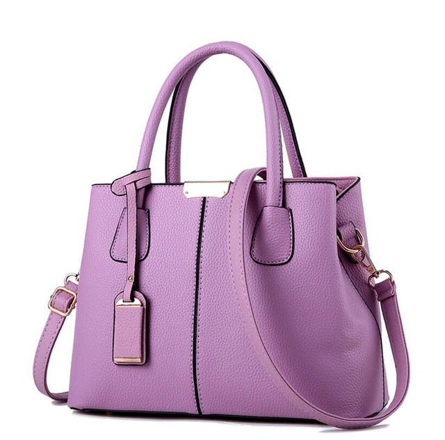 Women's Leather Top-Handle Large Capacity Tote Crossbody Bag