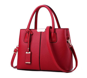 Women's Leather Top-Handle Large Capacity Tote Crossbody Bag