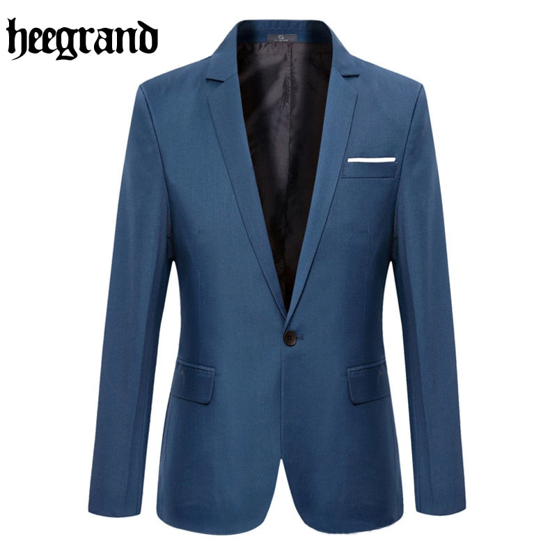 HEE GRAND Men's Single Button Blazer