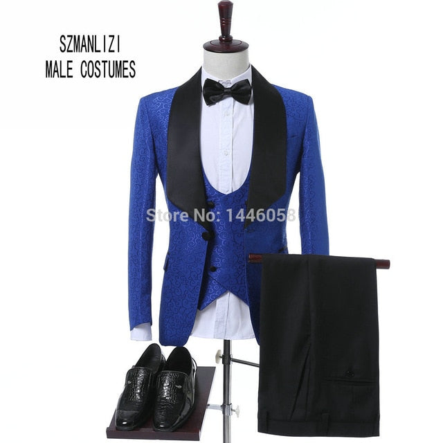 Men's Costume Groomsmen Green Slim Fit 3 Piece Tuxedo