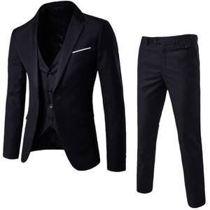 FuyBill 2018 New Fashion Large Size Korean Business Suit Men Three Pieces of Suit and Groom Wedding Dress Casual Men's Suit