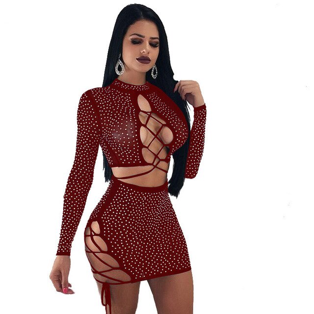 Autumn Sexy 2 Piece Dress Set