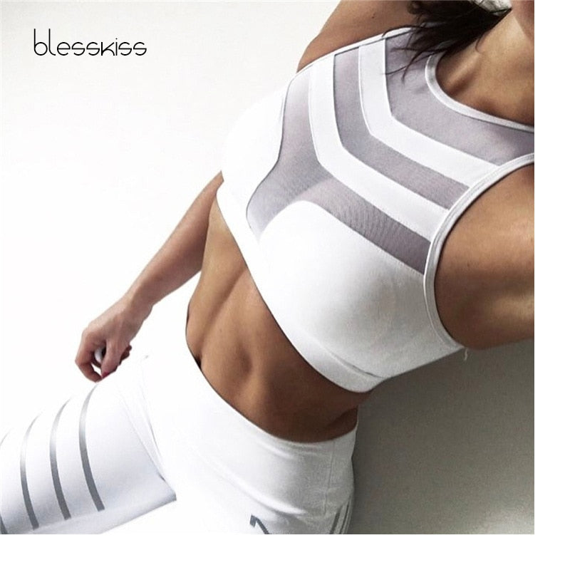 Sexy Mesh Women's Sports Bra Top Fitness