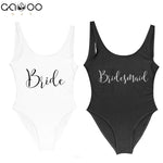 Bride&Bridesmaid Golden Letter Print One Piece Swimsuit