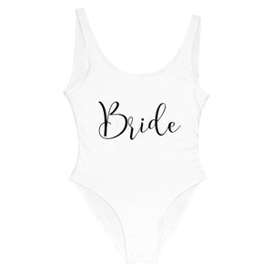 Bride&Bridesmaid Golden Letter Print One Piece Swimsuit