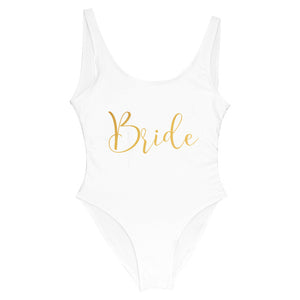 Bride&Bridesmaid Golden Letter Print One Piece Swimsuit