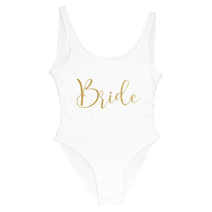 Bride&Bridesmaid Golden Letter Print One Piece Swimsuit