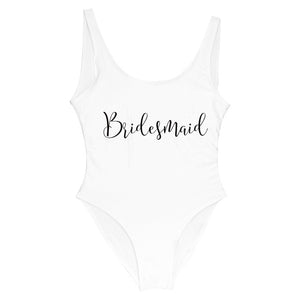 Bride&Bridesmaid Golden Letter Print One Piece Swimsuit