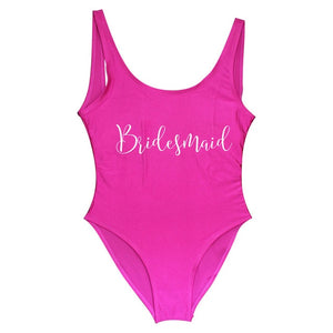 Bride&Bridesmaid Golden Letter Print One Piece Swimsuit