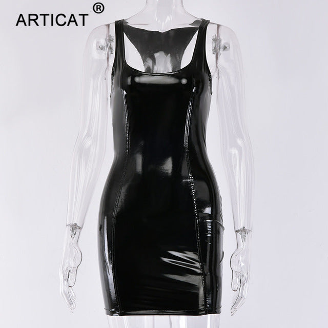 Leather Summer Dress Women