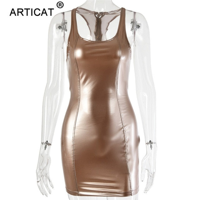 Leather Summer Dress Women