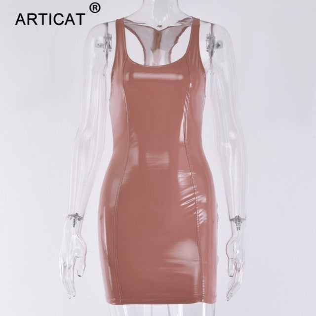 Leather Summer Dress Women