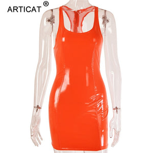 Leather Summer Dress Women