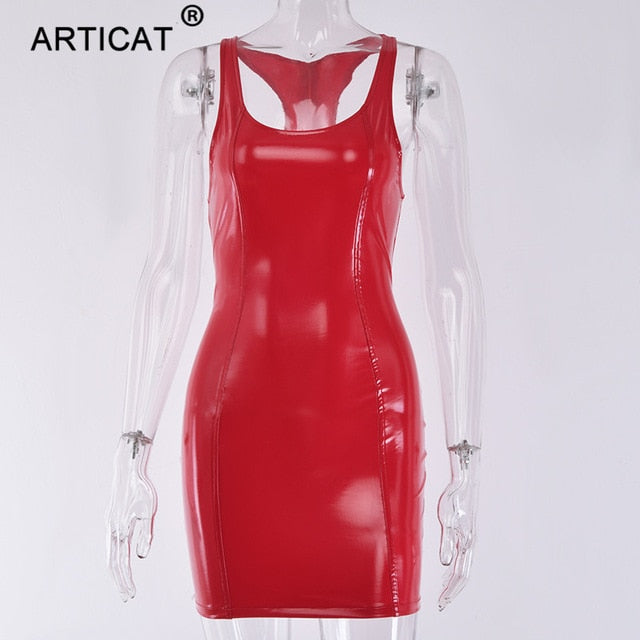 Leather Summer Dress Women