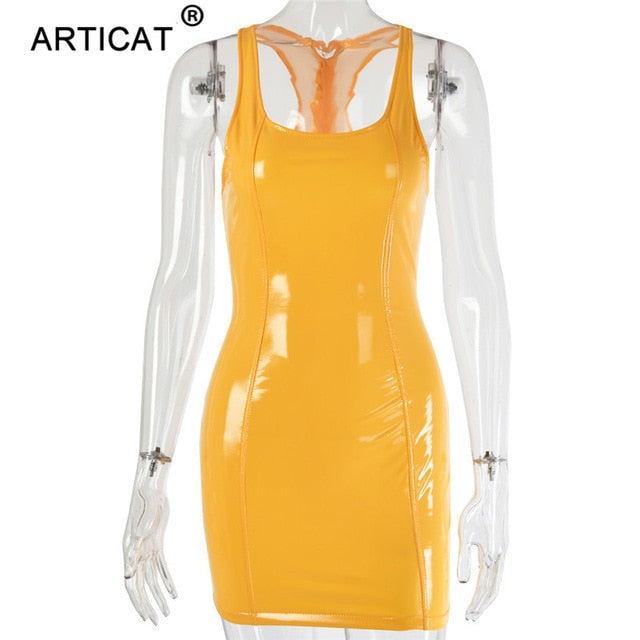 Leather Summer Dress Women