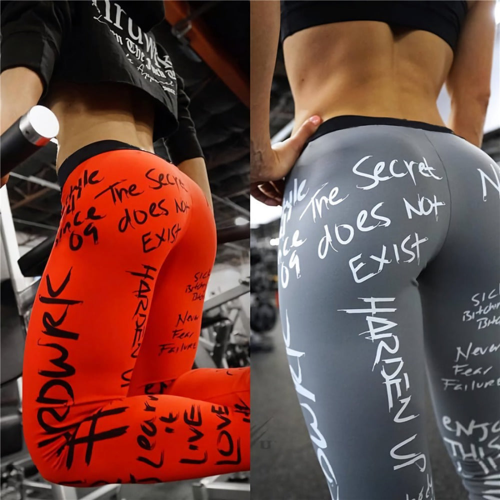 New Fashion Letter Print Leggings Women Slim Fitness