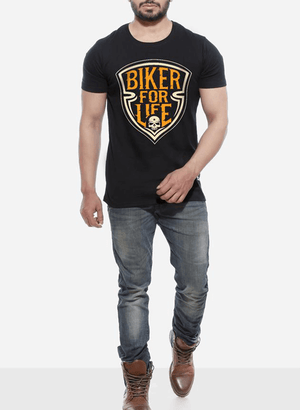 Biker For Life Half Sleeves T-shirt