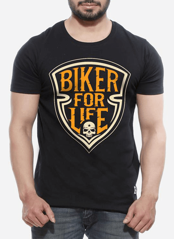 Biker For Life Half Sleeves T-shirt